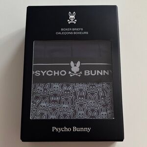 Psycho Bunny New Logo Band Print Blue Boxer Briefs 2-Pack Box